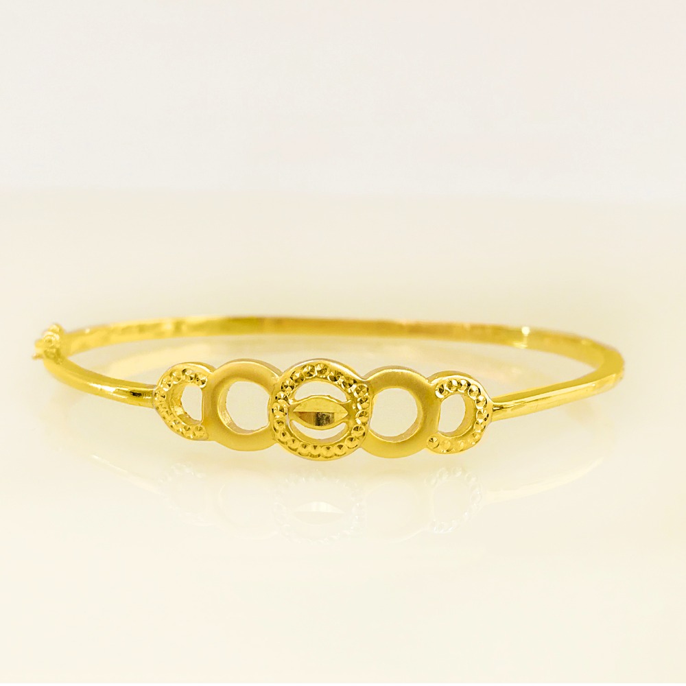 18 kt yellow gold open thin women's bracelet bangle