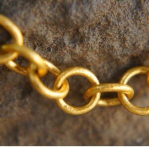 22 kt real solid yellow gold link o chain artisan bangle bracelet