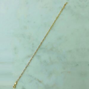 18 kt real solid yellow gold link chain dainty bangle bracelet 15 g