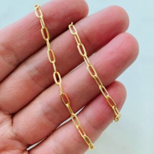 18 kt real solid yellow gold link chain dainty bangle bracelet 15 g