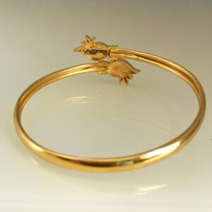 22 kt solid yellow gold women bracelet bangle top open 13.410 grams