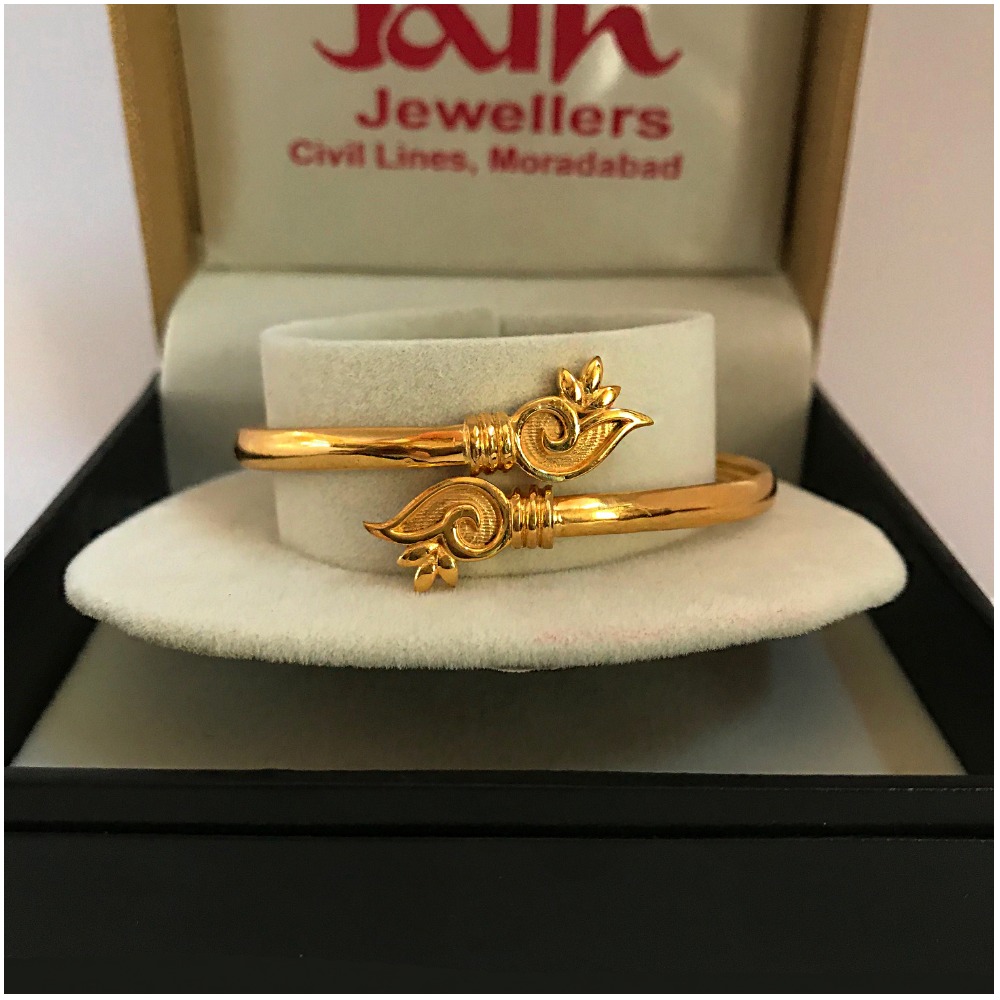 22 kt solid yellow gold women bracelet bangle top open 13.410 grams