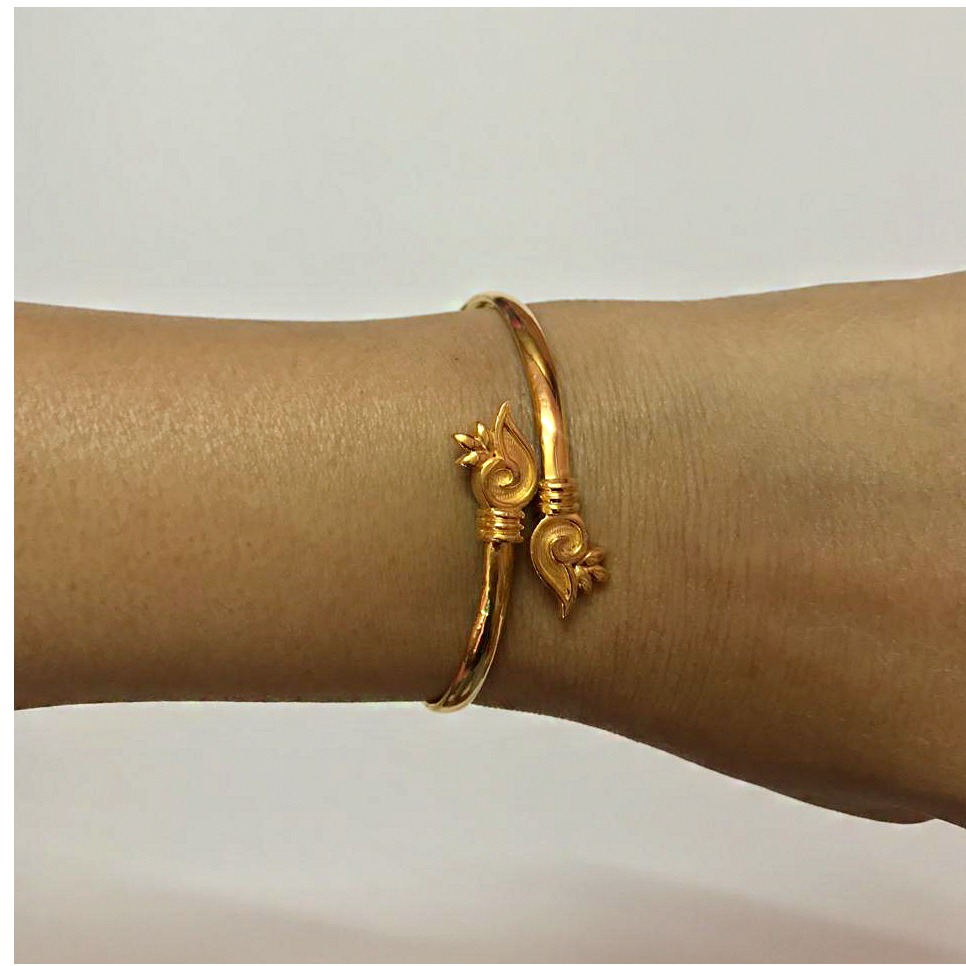 22 kt solid yellow gold women bracelet bangle top open 13.410 grams