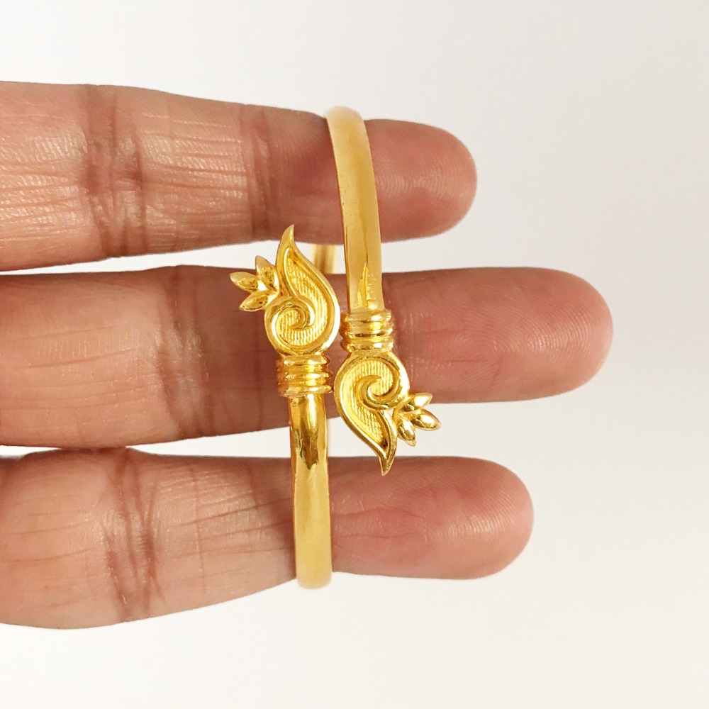 22 kt solid yellow gold women bracelet bangle top open 13.410 grams
