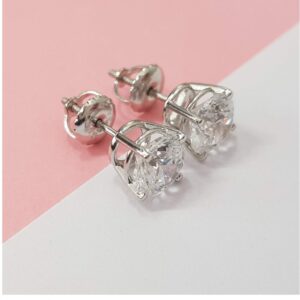 1 Ct IJ/VS1 100% Genuine Diamonds 14 Kt Gold Women'S Stud Earrings