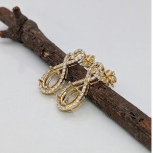 1.44 ct g-h/vs diamonds women drop earrings, 14kt yellow gold