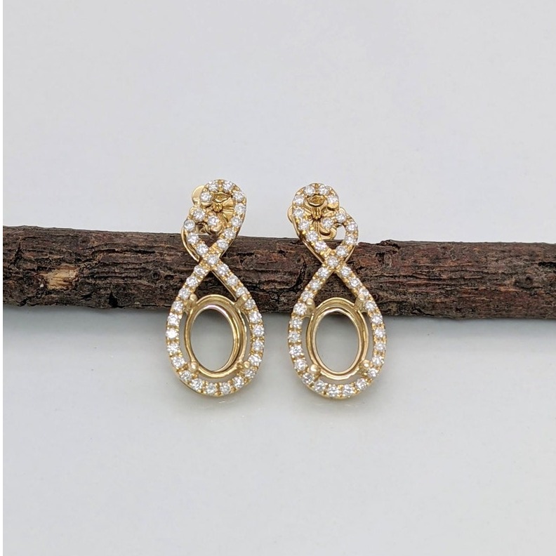 1.44 ct g-h/vs diamonds women drop earrings, 14kt yellow gold