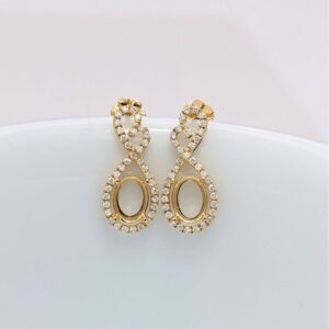 1.44 ct g-h/vs diamonds women drop earrings, 14kt yellow gold