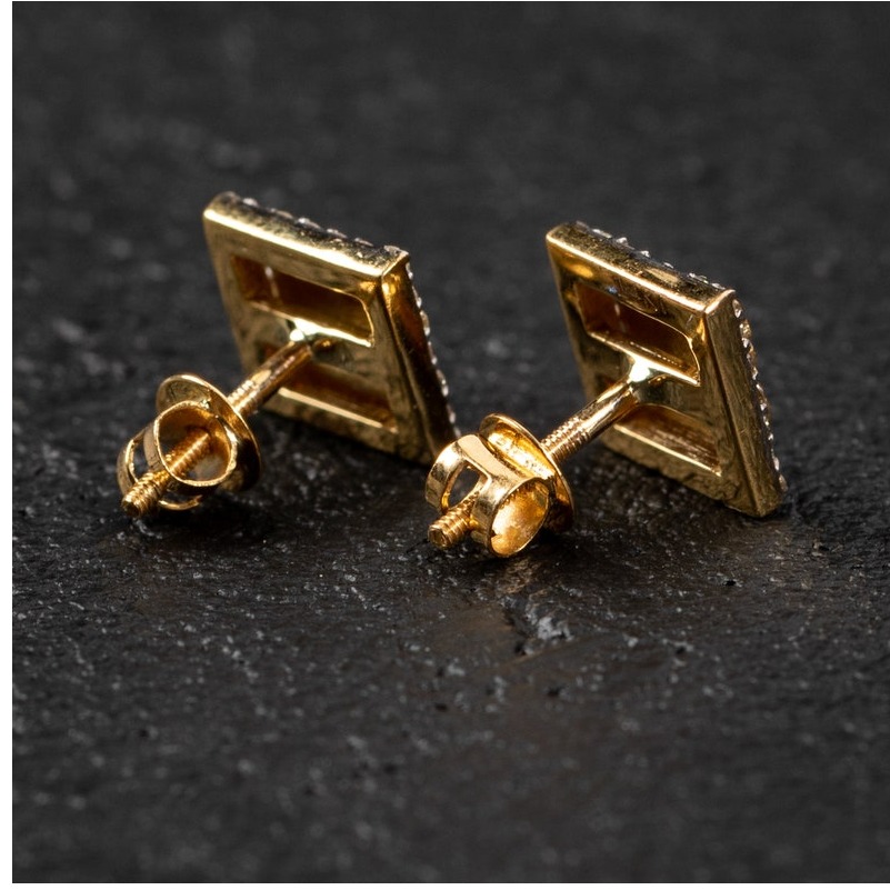 1 Ct G-H/VS Certified Diamonds Women Stud Earrings, 18Kt Yellow Gold