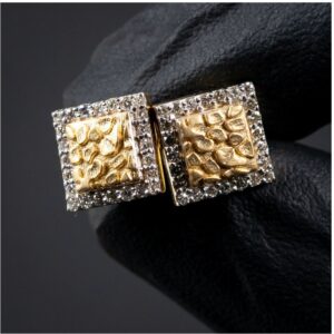 1 Ct G-H/VS Certified Diamonds Women Stud Earrings, 18Kt Yellow Gold