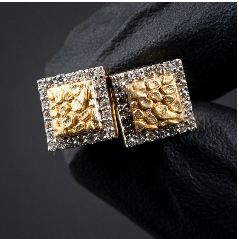 1 Ct G-H/VS Certified Diamonds Women Stud Earrings, 18Kt Yellow Gold