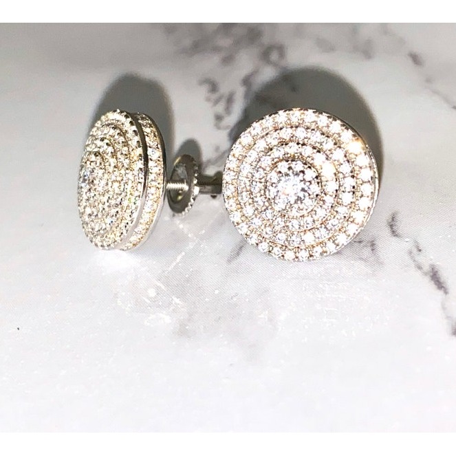 1.70 Ct G-H/VS Certified Diamonds Women Stud Earrings, 18Kt Gold