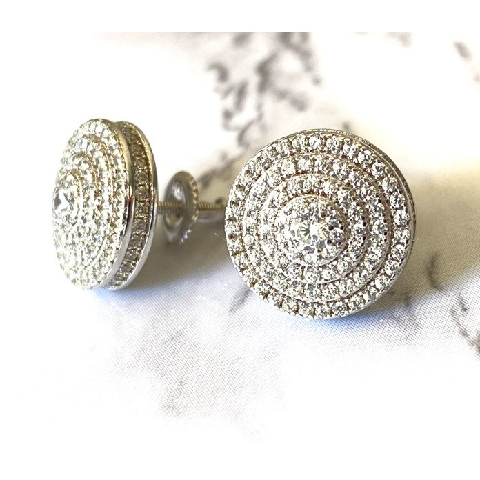 1.70 Ct G-H/VS Certified Diamonds Women Stud Earrings, 18Kt Gold