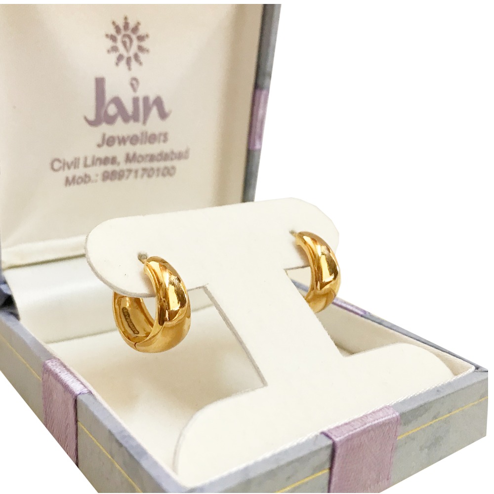 22 Kt Hallmark Yellow Gold Bridesmaid Dainty Huggie Hoop Earrings