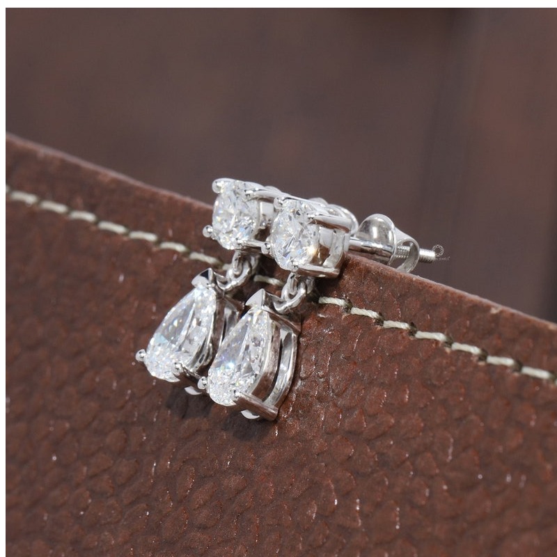 2.60 ct ij/si1 100% genuine diamonds 14 kt gold women's stud earrings