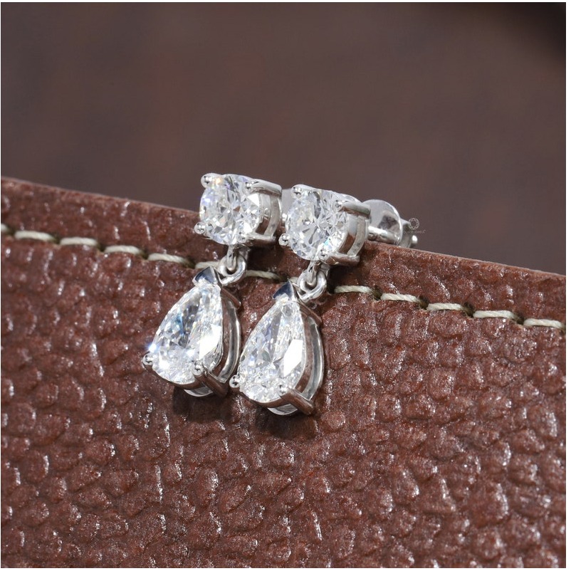 2.60 ct ij/si1 100% genuine diamonds 14 kt gold women's stud earrings