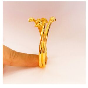 22K Solid Yellow Gold Party Wear Women Bracelet Bangle 22.640 Grams