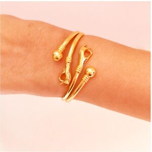 22K Solid Yellow Gold Party Wear Women Bracelet Bangle 22.640 Grams
