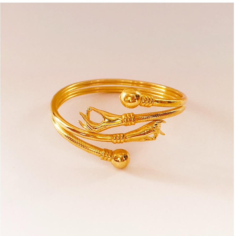 22K Solid Yellow Gold Party Wear Women Bracelet Bangle 22.640 Grams
