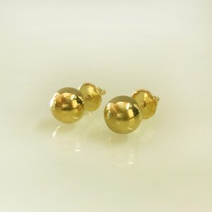 Round Ball 22 Kt Hallmark Real Solid Yellow Gold Screw Back Stud Earrings 3 Gms