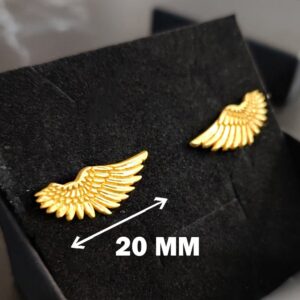 22 Kt Real Solid Yellow Gold Isis Egyptian Godess Wings Stud Climber Earrings