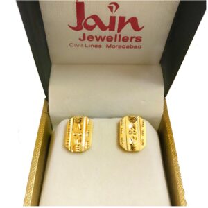 22Kt Real Solid Yellow Gold Stud Screw Back Women'S Men'S Earrings 6 Grams