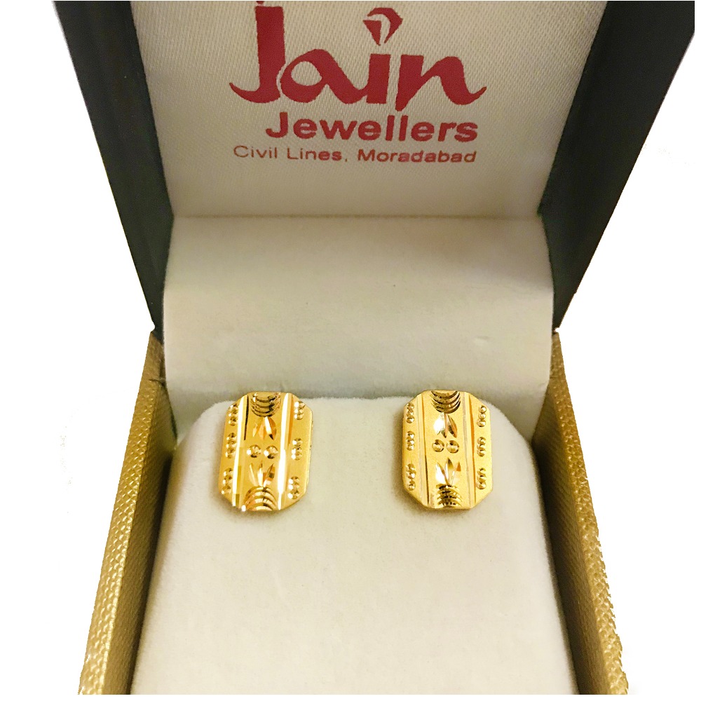 22Kt Real Solid Yellow Gold Stud Screw Back Women'S Men'S Earrings 6 Grams