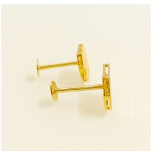 22Kt Real Solid Yellow Gold Stud Screw Back Women'S Men'S Earrings 6 Grams