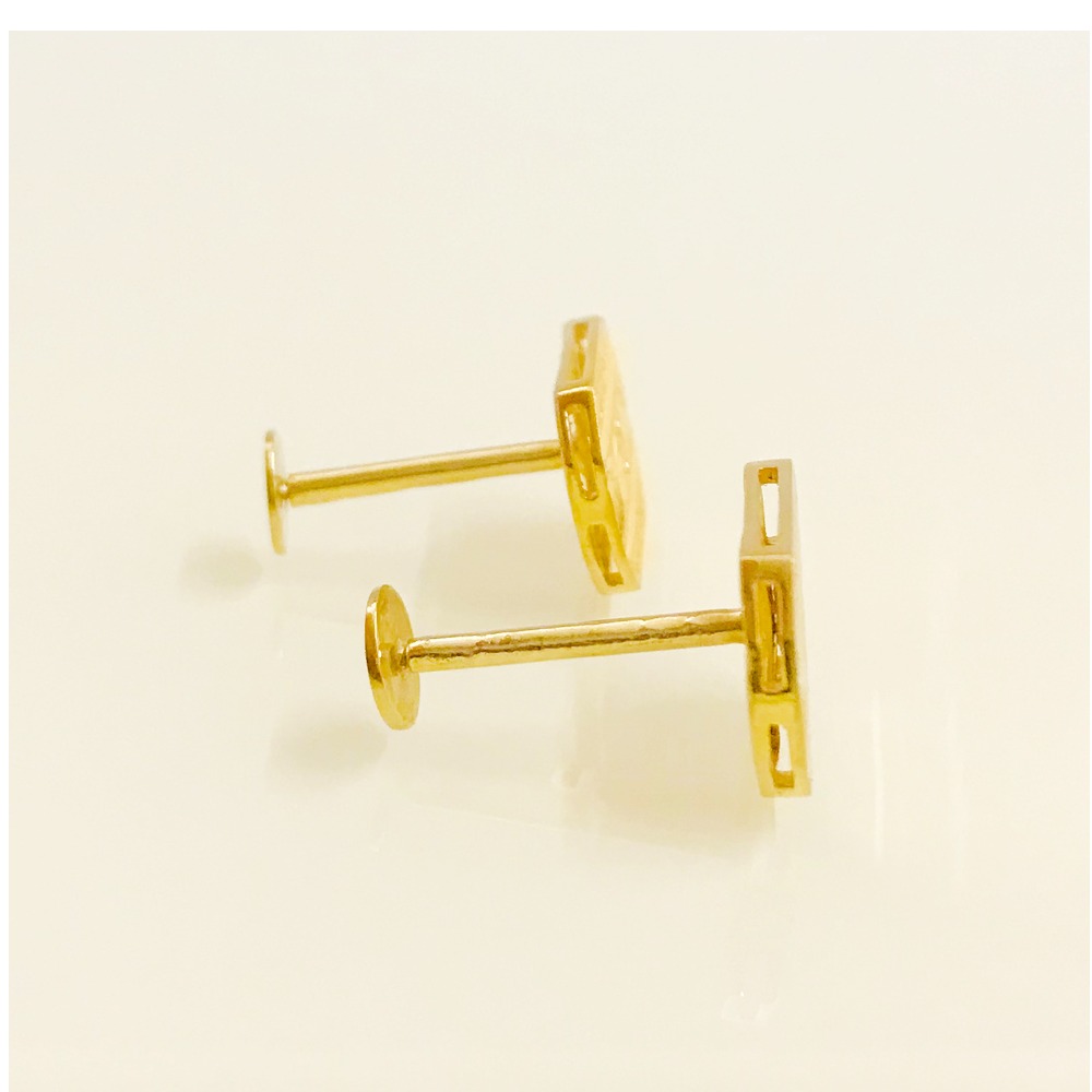 22Kt Real Solid Yellow Gold Stud Screw Back Women'S Men'S Earrings 6 Grams