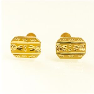 22Kt Real Solid Yellow Gold Stud Screw Back Women'S Men'S Earrings 6 Grams