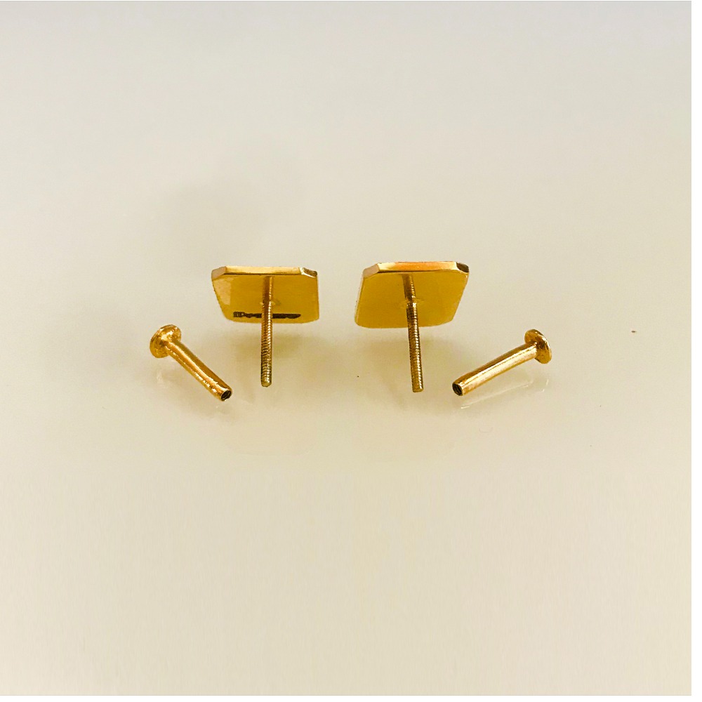22Kt Real Solid Yellow Gold Stud Screw Back Eagle Women'S Men'S Earrings 6 Gram