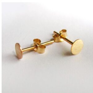 22 Kt Stamped Real Solid Yellow Gold Circle Minimalist Stud Women'S Earrings