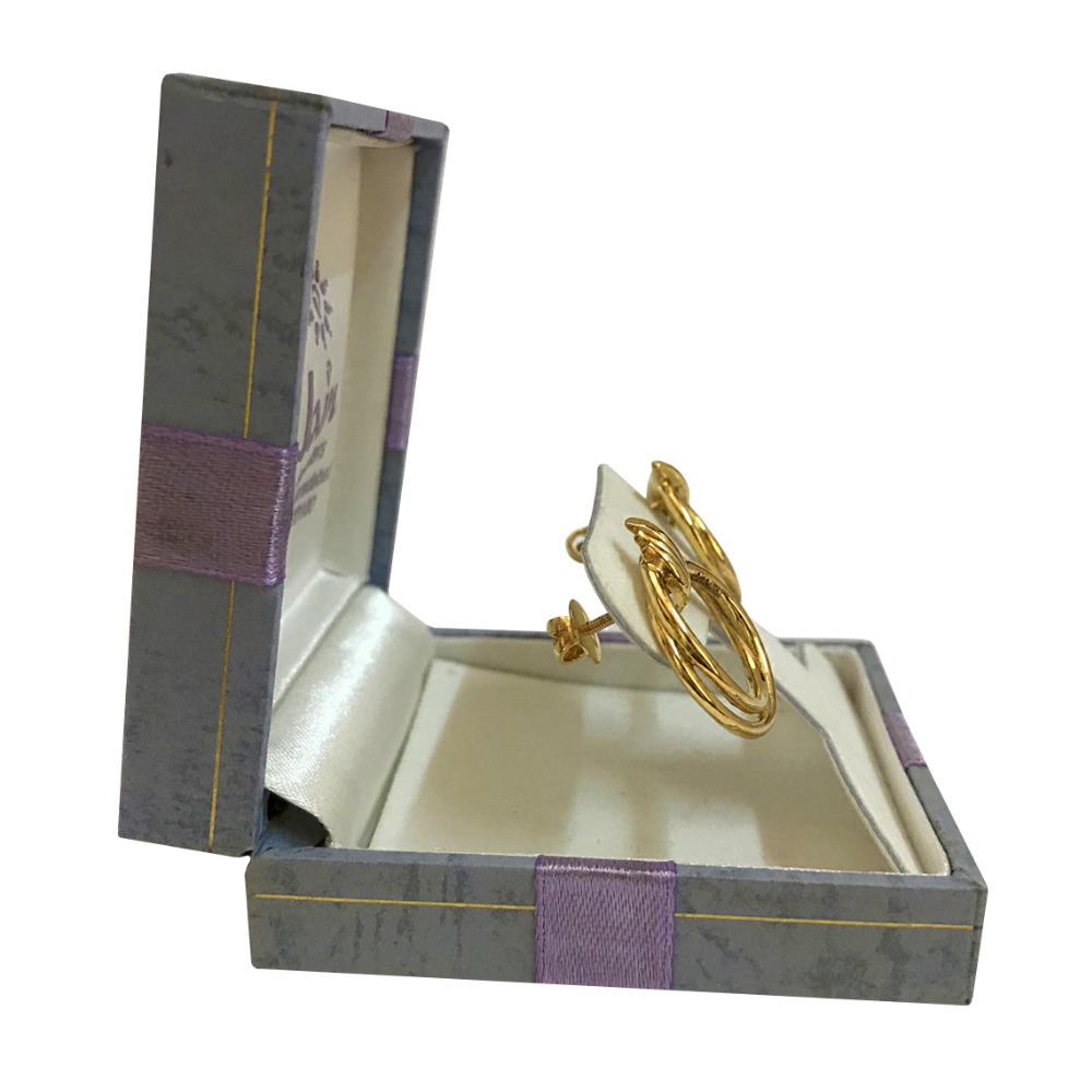 18 Kt Real Solid Yellow Gold Screw Back Women'S Stud Round Earrings 10.600 Grams