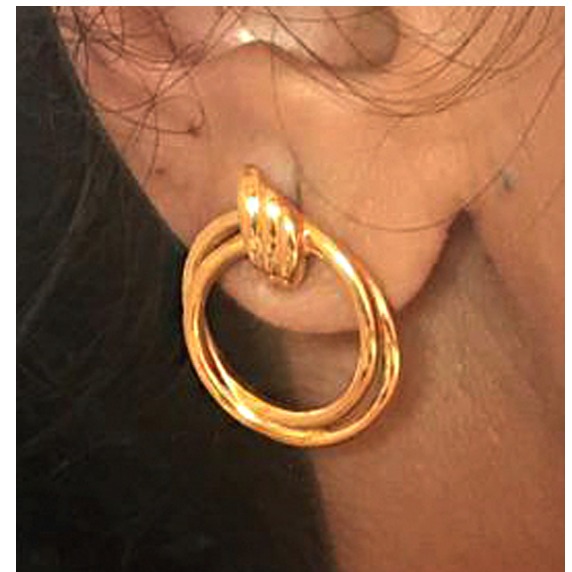 18 Kt Real Solid Yellow Gold Screw Back Women'S Stud Round Earrings 10.600 Grams