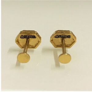 22 Kt Real Solid Yellow Gold Stud Screw Back Women'S Men'S Earrings 4.100 Grams