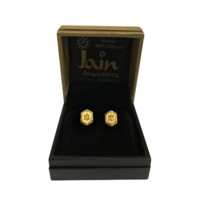 22 Kt Real Solid Yellow Gold Stud Screw Back Women'S Men'S Earrings 4.100 Grams