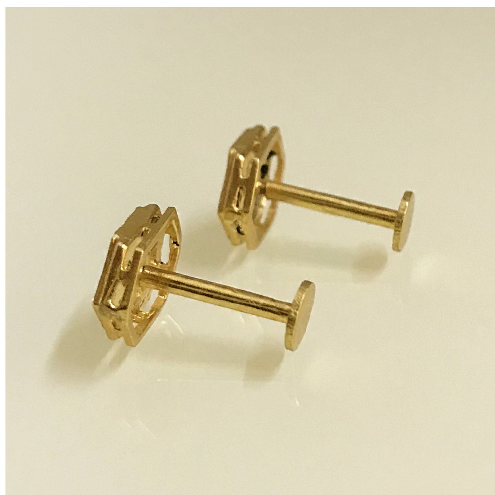 22 Kt Real Solid Yellow Gold Stud Screw Back Women'S Men'S Earrings 4.100 Grams