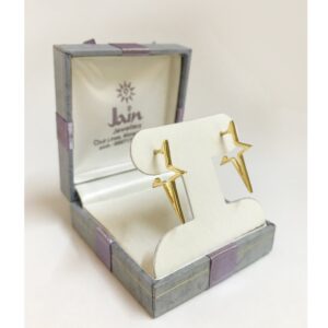 18 Kt Real Solid Yellow Gold Screw Back Women'S Stud Star Earrings 5.150 Grams