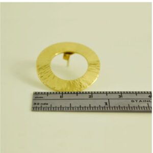 Fine Jewelry 18 Kt Hallmark Real Solid White Gold Hammered Circle Stud Earrings