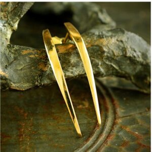 22 Kt Hallmark Real Solid Yellow Gold Snake Fangs Dangle Drop Cool Stud Earrings