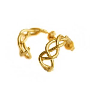 Fine Jewelry 22 Kt Hallmark Real Solid Yellow Gold Braided Celtic Stud Earrings
