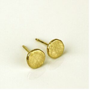 Fine Jewelry 22 K Hallmark Real Solid Yellow Gold Round Screw Back Stud Earrings