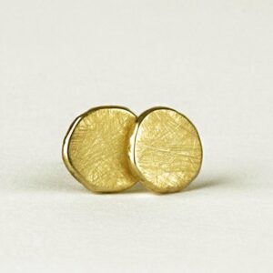 Fine Jewelry 22 K Hallmark Real Solid Yellow Gold Round Screw Back Stud Earrings