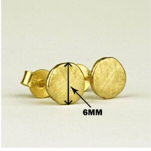 Fine Jewelry 22 K Hallmark Real Solid Yellow Gold Round Screw Back Stud Earrings