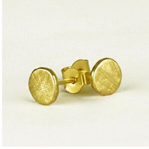 Fine Jewelry 22 K Hallmark Real Solid Yellow Gold Round Screw Back Stud Earrings