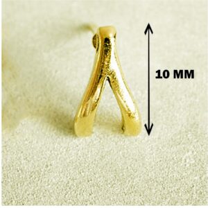 Fine Jewelry 22 Kt Hallmark Real Solid Yellow Gold Wishbone Symbol Stud Earrings
