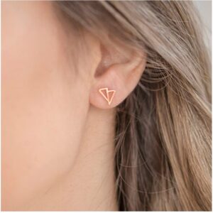 Fine Jewelry 22 K Hallmark Real Solid Yellow Gold Minimalist Small Stud Earrings