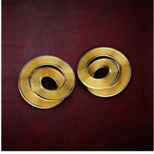 18 Kt Hallmark Real Solid Yellow Gold Infinity Large Round Screw Stud Earrings