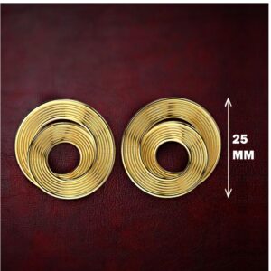 18 Kt Hallmark Real Solid Yellow Gold Infinity Large Round Screw Stud Earrings