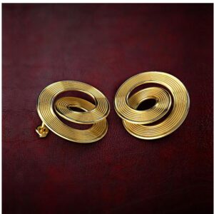 18 Kt Hallmark Real Solid Yellow Gold Infinity Large Round Screw Stud Earrings